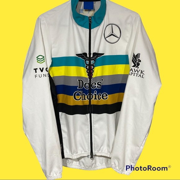Men’s windbreaker Primal official bicycle race jacket branded Mercedes Benz SZ L - Picture 2 of 16